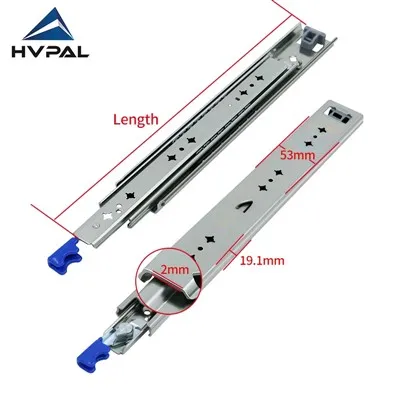 Направляющие полного выдвижения 2,0 мм с замком, 115 кг